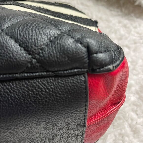 Betsey Johnson off white red and black sequins and quilted Medium satchel - Picture 14 of 16